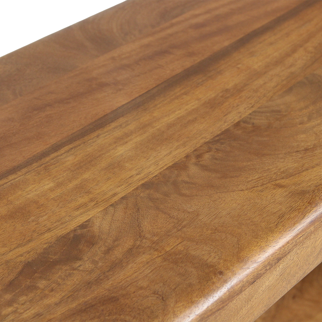 Regal Bullnose 100cm aus Massivholz mit 2 offenen Fächern - Braun