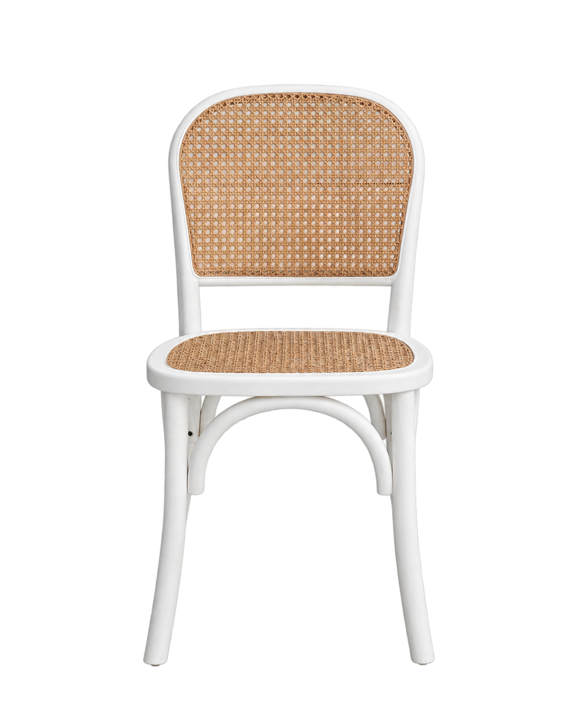 Stuhl Wicky aus Holz & Rattan - Weiß
