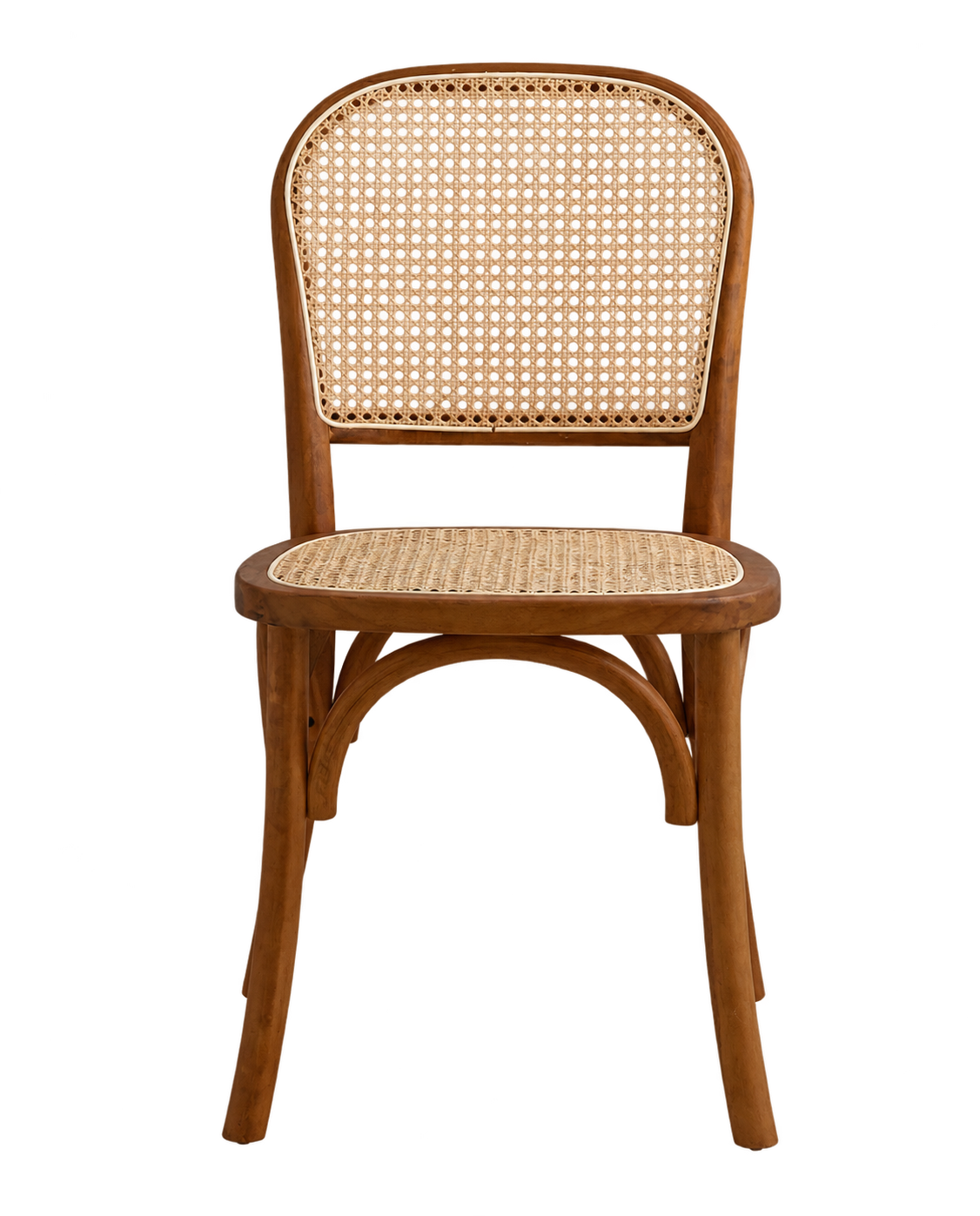 Stuhl Wicky aus Holz & Rattan - Braun