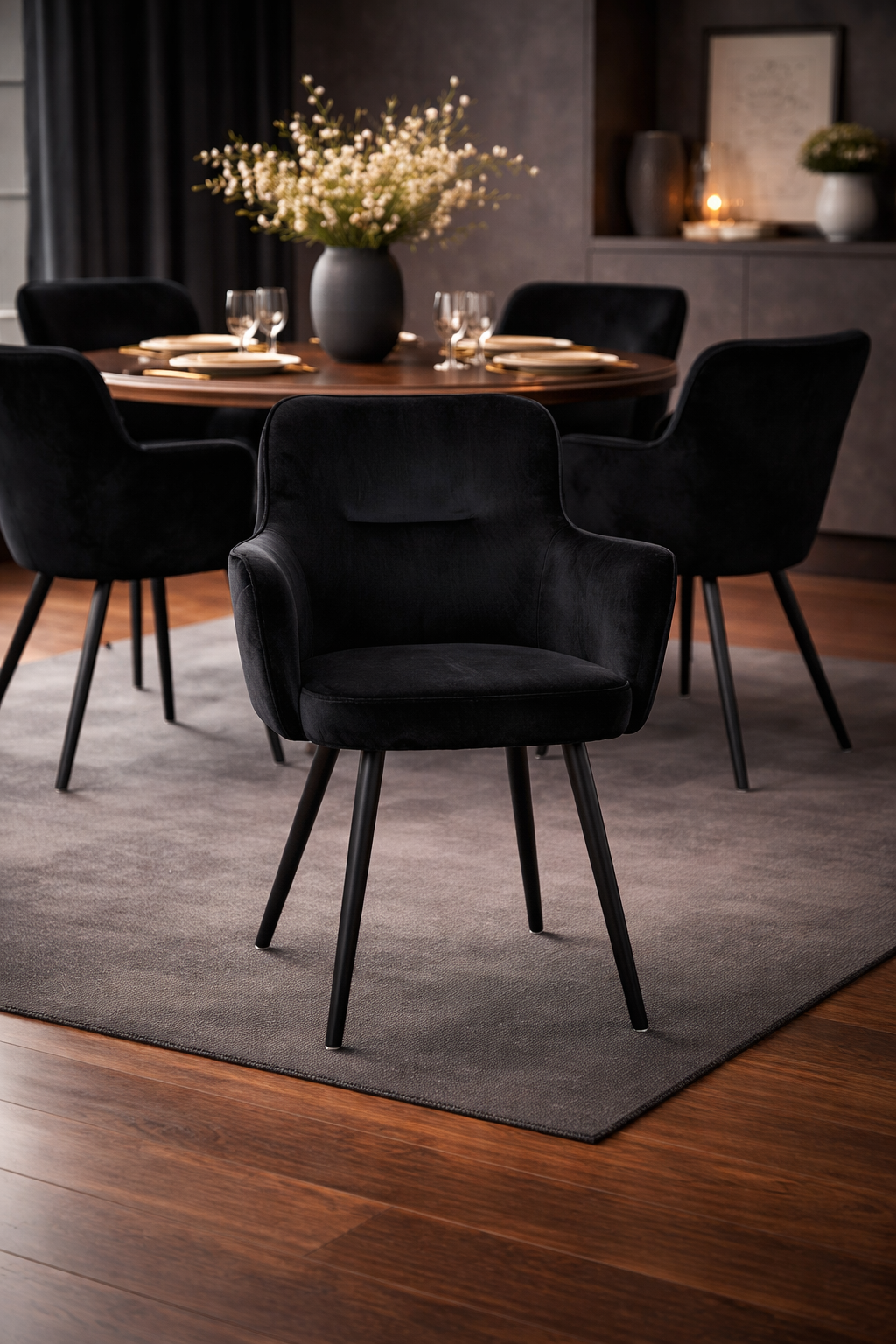 2er-Set Armlehnenstühle Wing - Schwarz