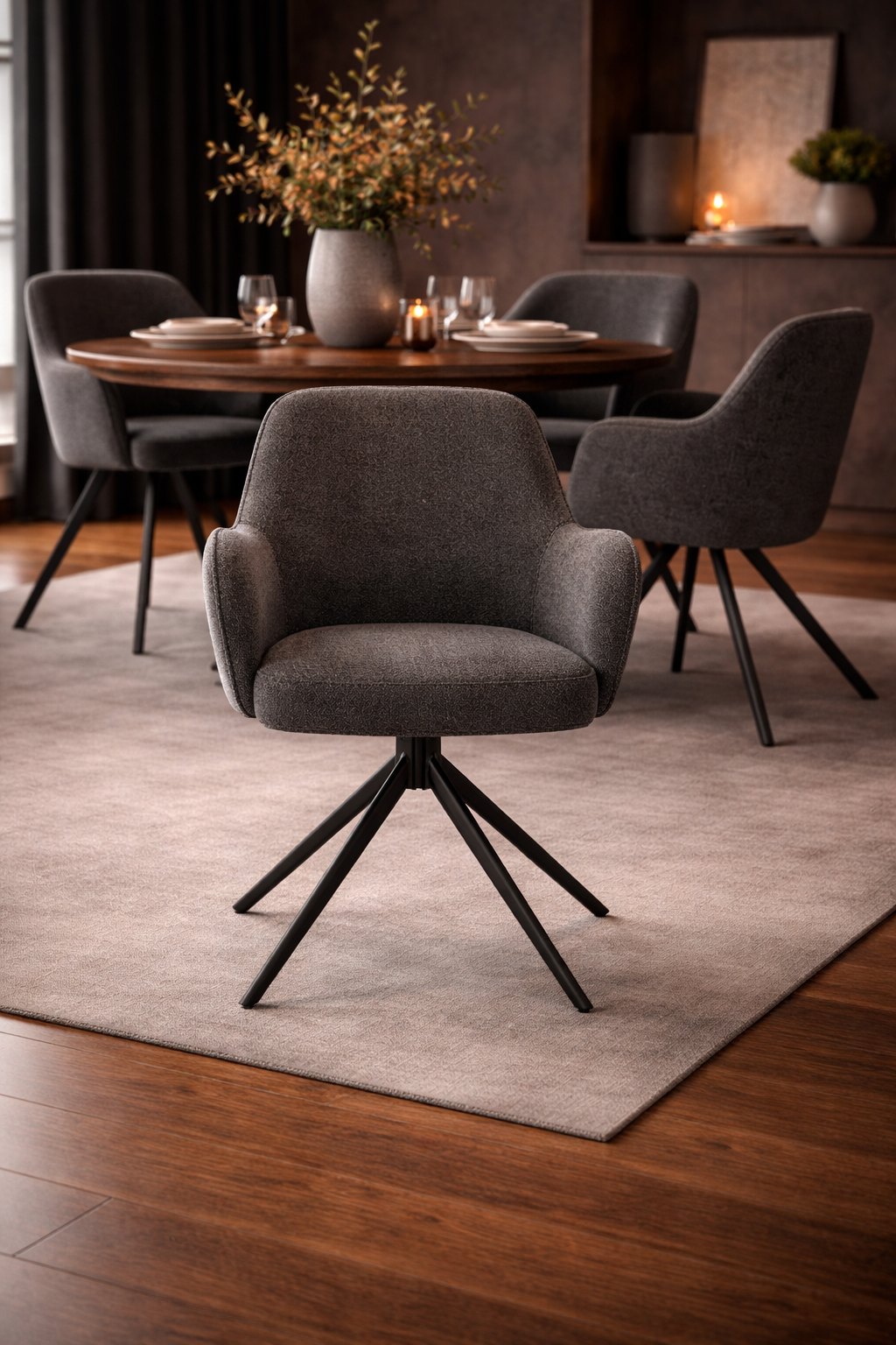 2er-Set Armlehnstühle Kyler - Aschgrau