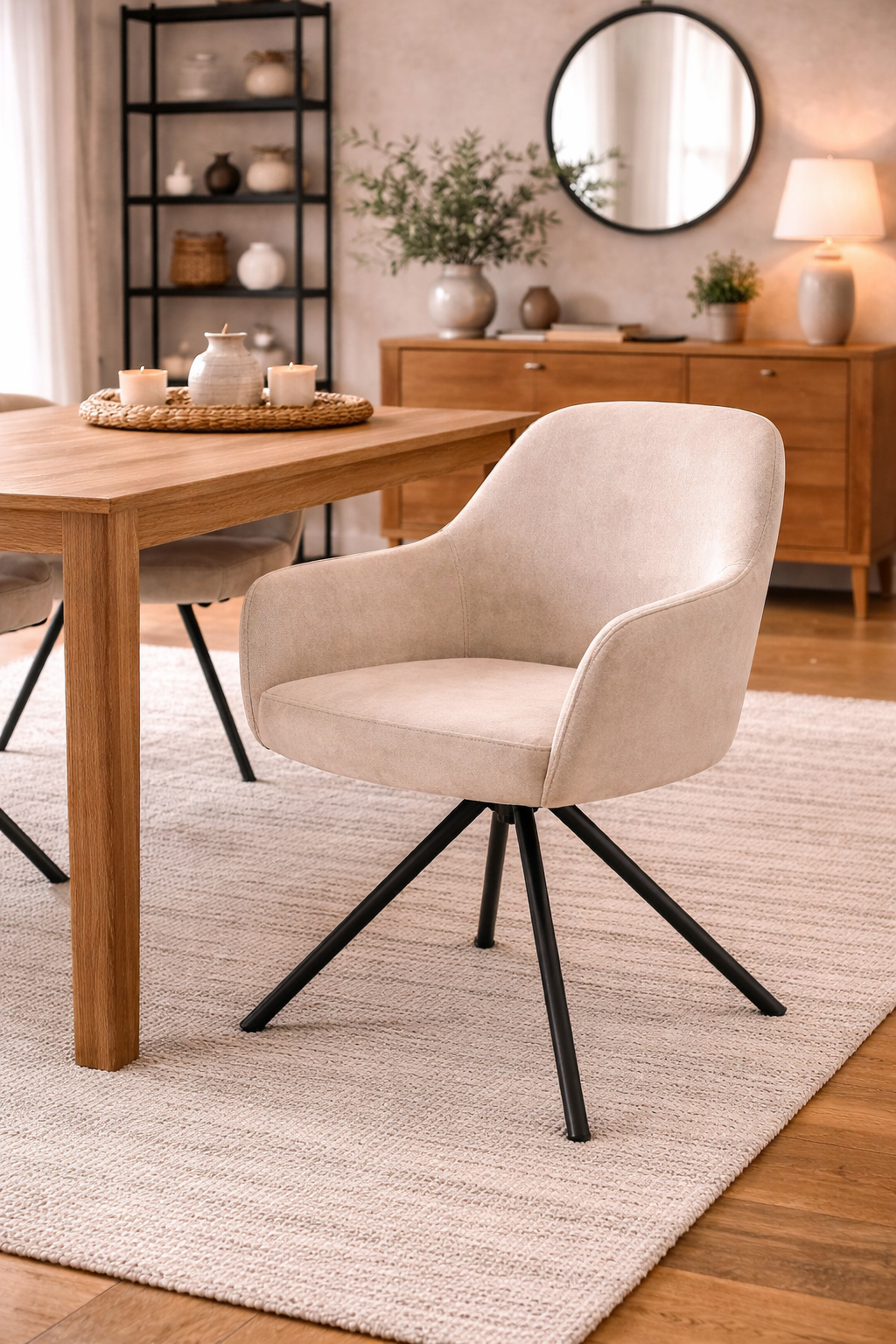 2er-Set Armlehnenstühle Noah - Austernfarben