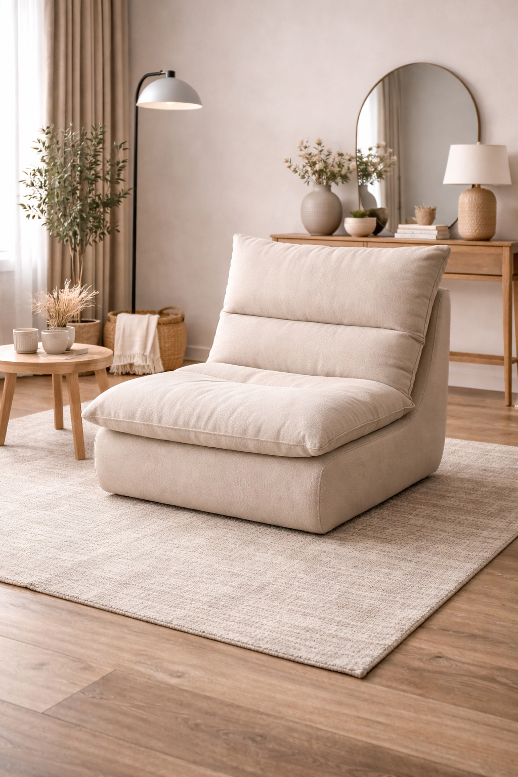 Loungesessel Selar (komprimiert) aus Textil - Beige