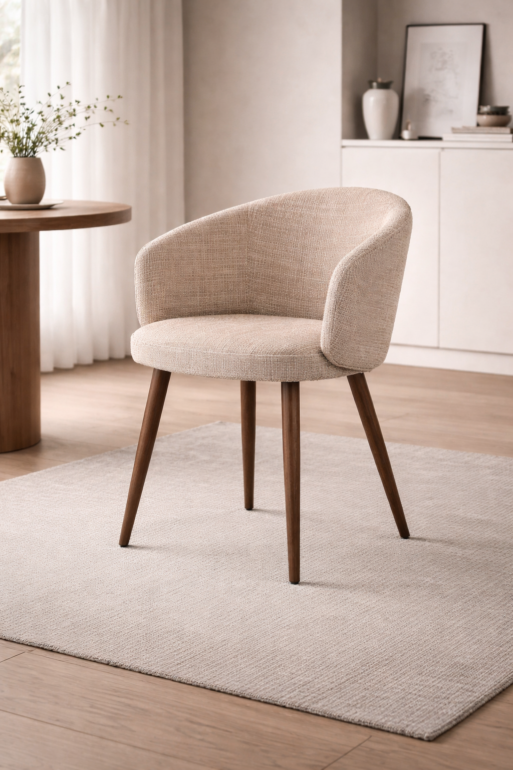 2er-Set Armlehnenstühle Luna - Creme