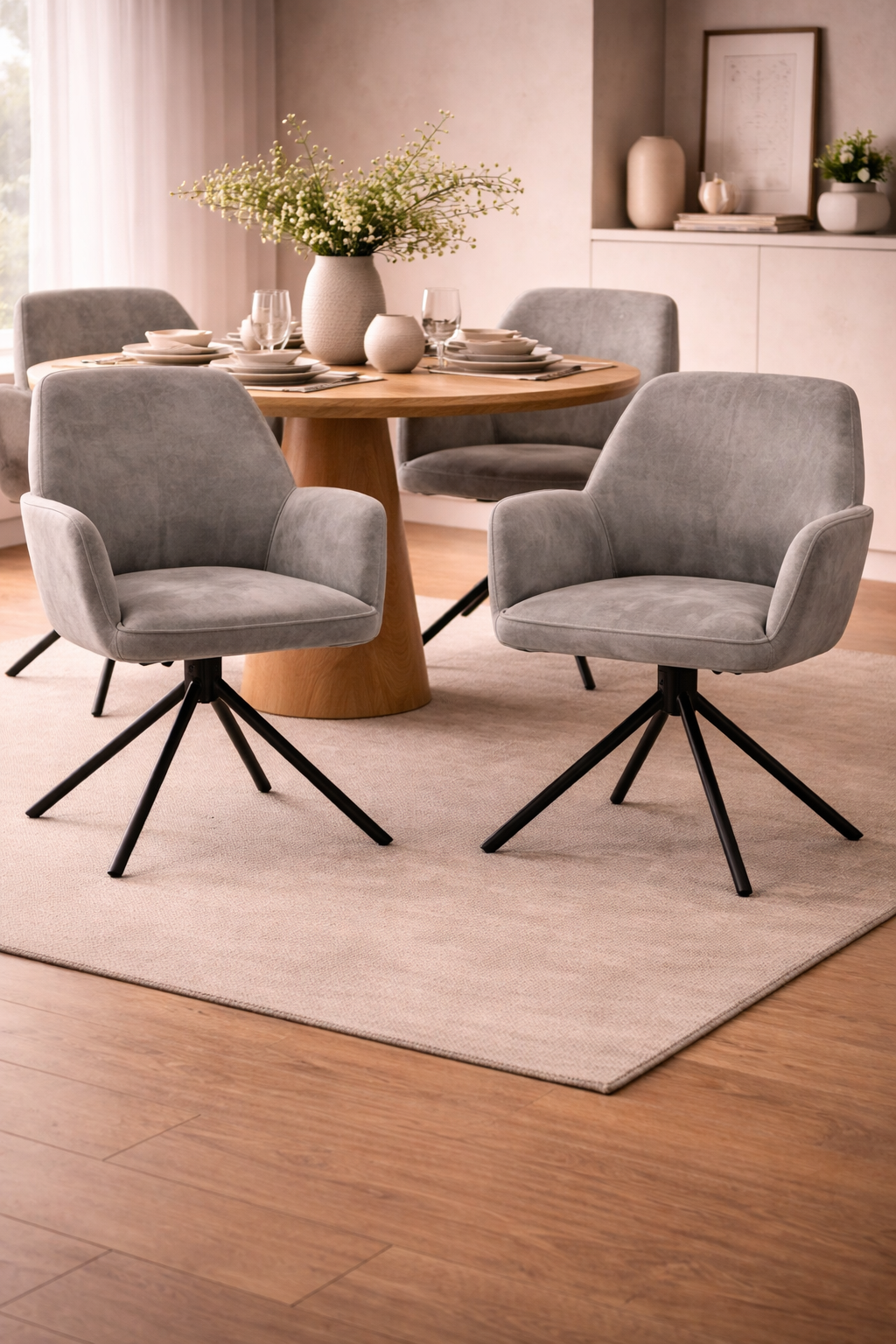 2er-Set Armlehnenstühle Noah - Grau