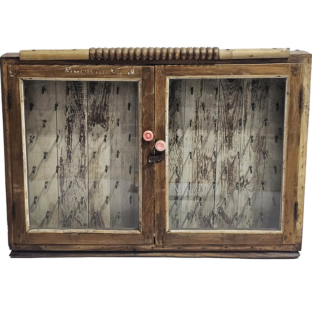 Schlüsselschrank Vintage 92cm mit Glastüren - Cremeweiß - Trademark Living - le canapé