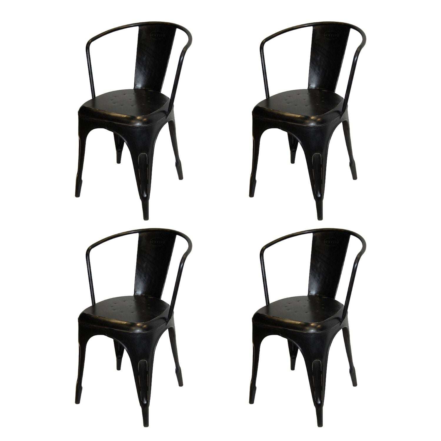 4er-Set Esszimmerstühle Living - Antikschwarz-Armlehnenstuhl-le canapé