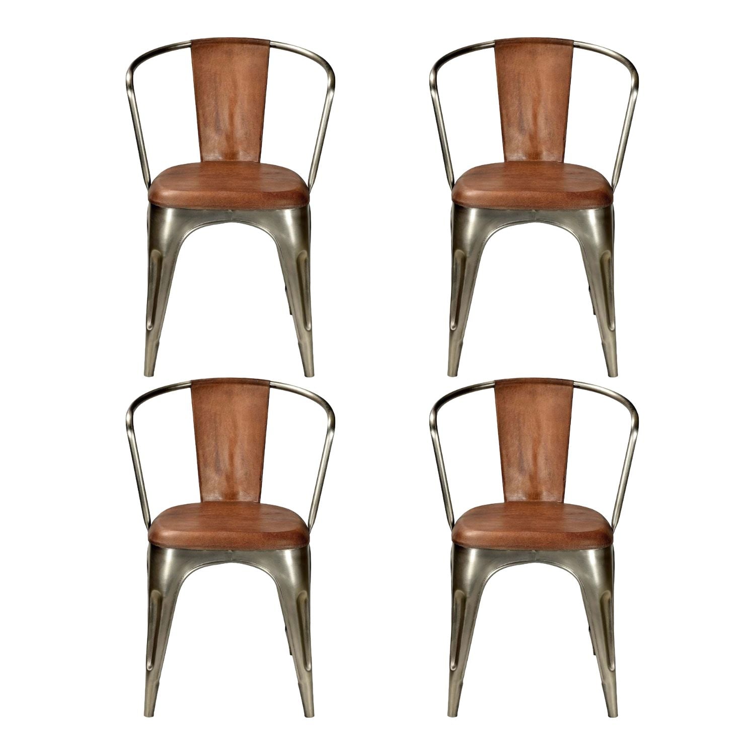 4er-Set Esszimmerstühle Living - Leder glänzend-Armlehnenstuhl-le canapé