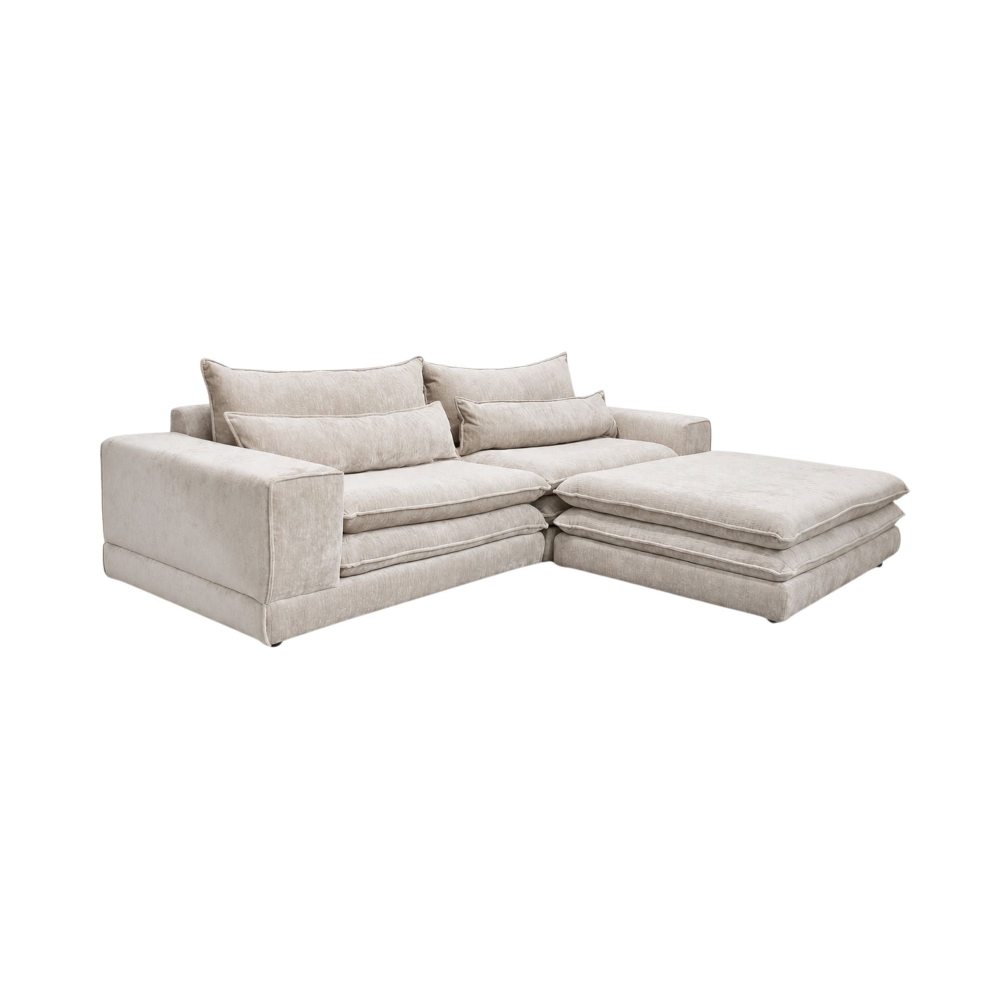 3-Sitzer Sofa London mit Chaiselounge - Beige