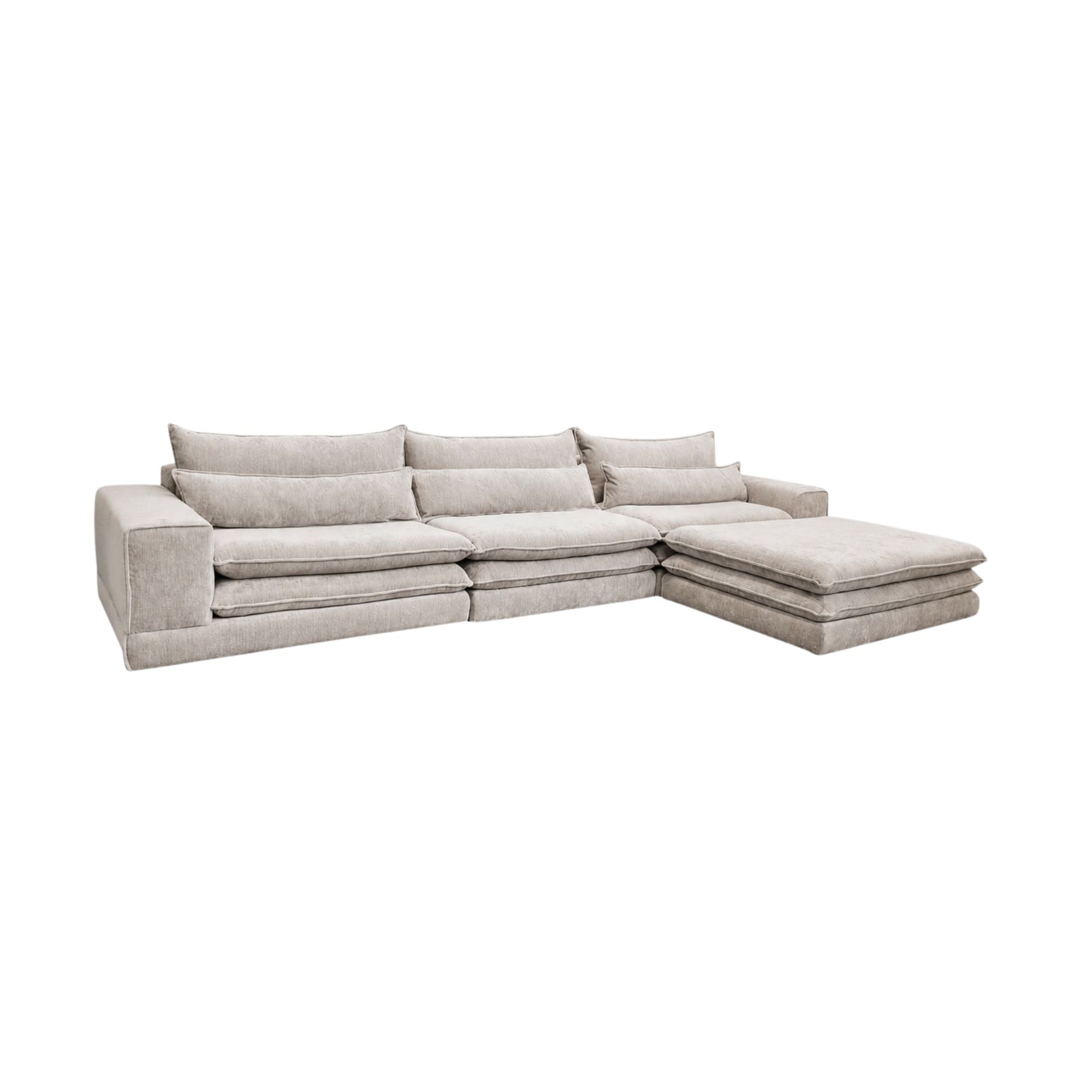 6-Sitzer Sofa London mit Chaiselounge - Beige