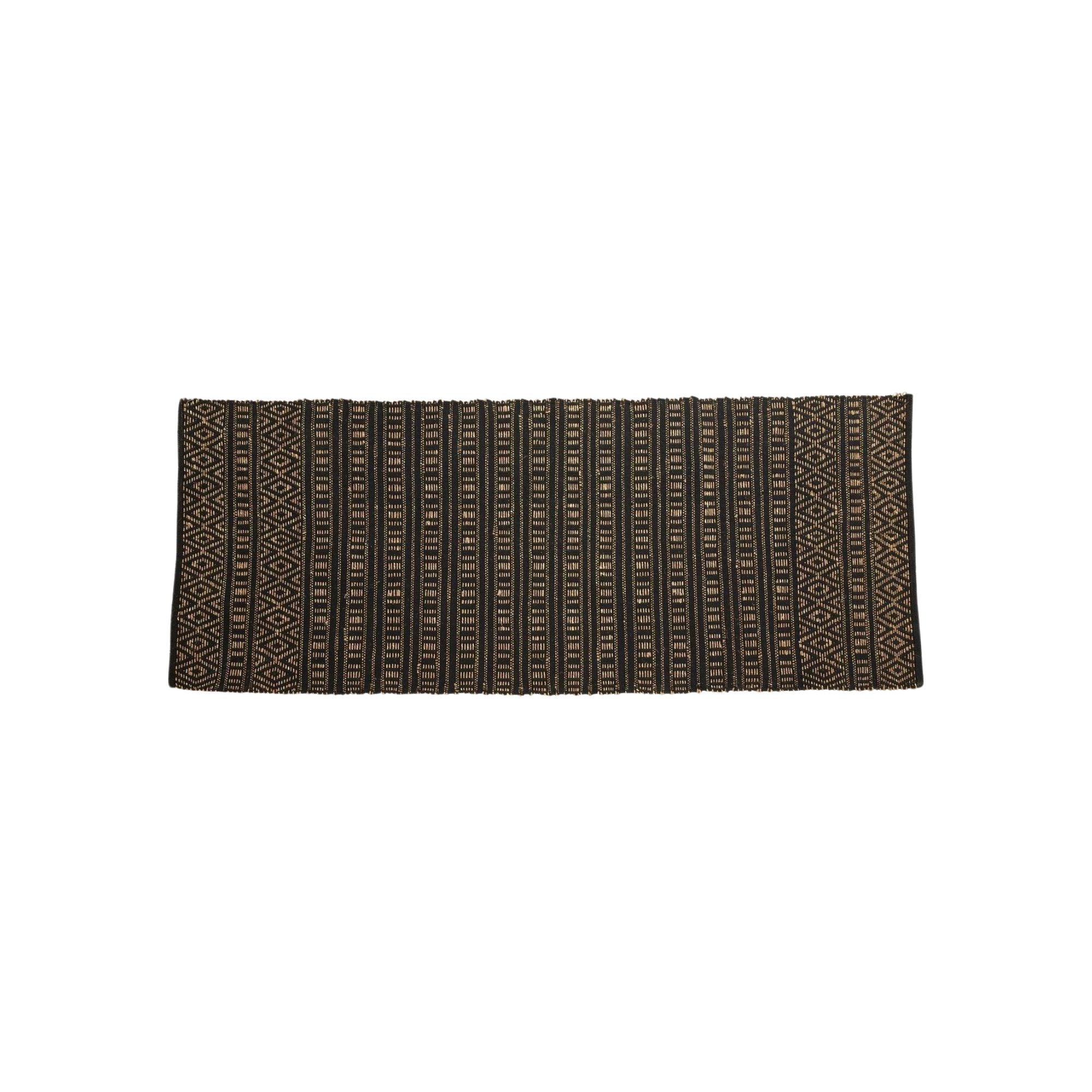 Teppich FARAH 250*100cm - Schwarz / Naturfarben