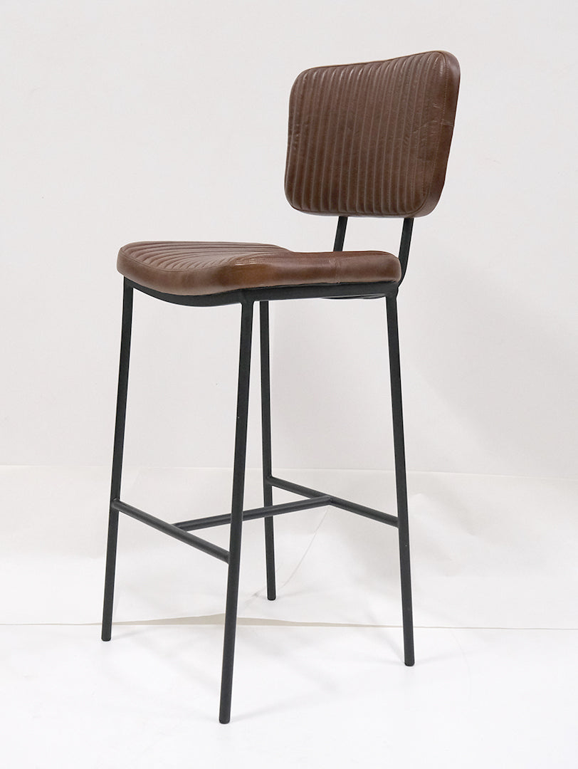 Barhocker Astoria aus gestepptem Leder - Braun-Barhocker-le canapé