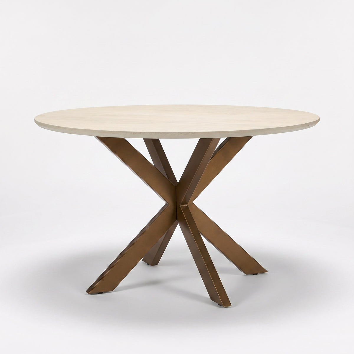 Esstisch Madison aus Mangoholz Ø130cm - Sandbraun