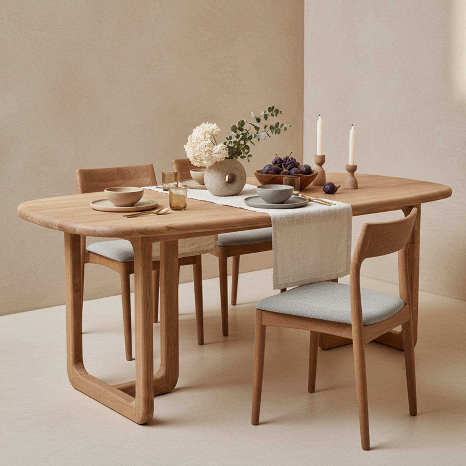 Esstisch Invierno Oval aus Teakholz 200cm - Hellbraun