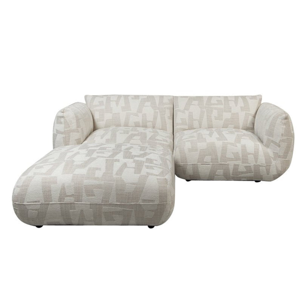Amsterdam 2,5 - Sitzer - Sofa - Longchair rechts - White GlyphsEcksofa