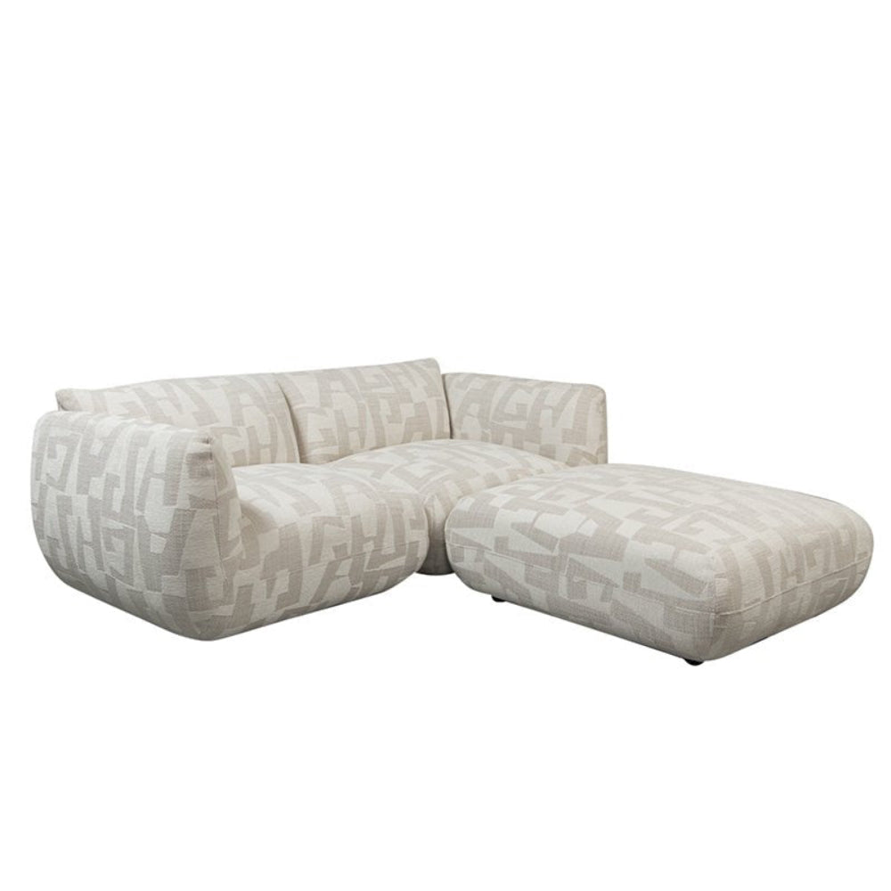 Amsterdam 2,5 - Sitzer - Sofa - Longchair rechts - White GlyphsEcksofa