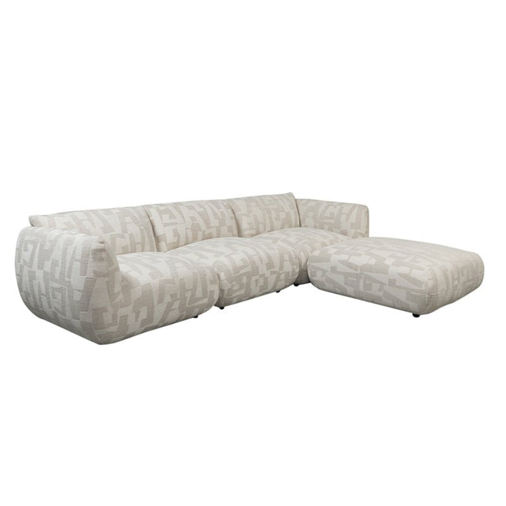 Amsterdam 4 - Sitzer - Sofa - Longchair rechts - White GlyphsEcksofa