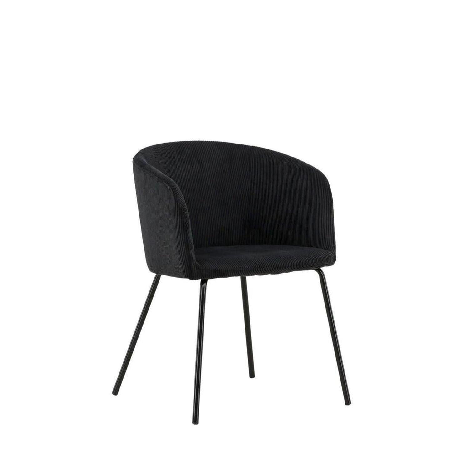 Armlehnenstuhl Berit aus Kord - Schwarz-Armlehnenstühle-Venture Home-le canapé