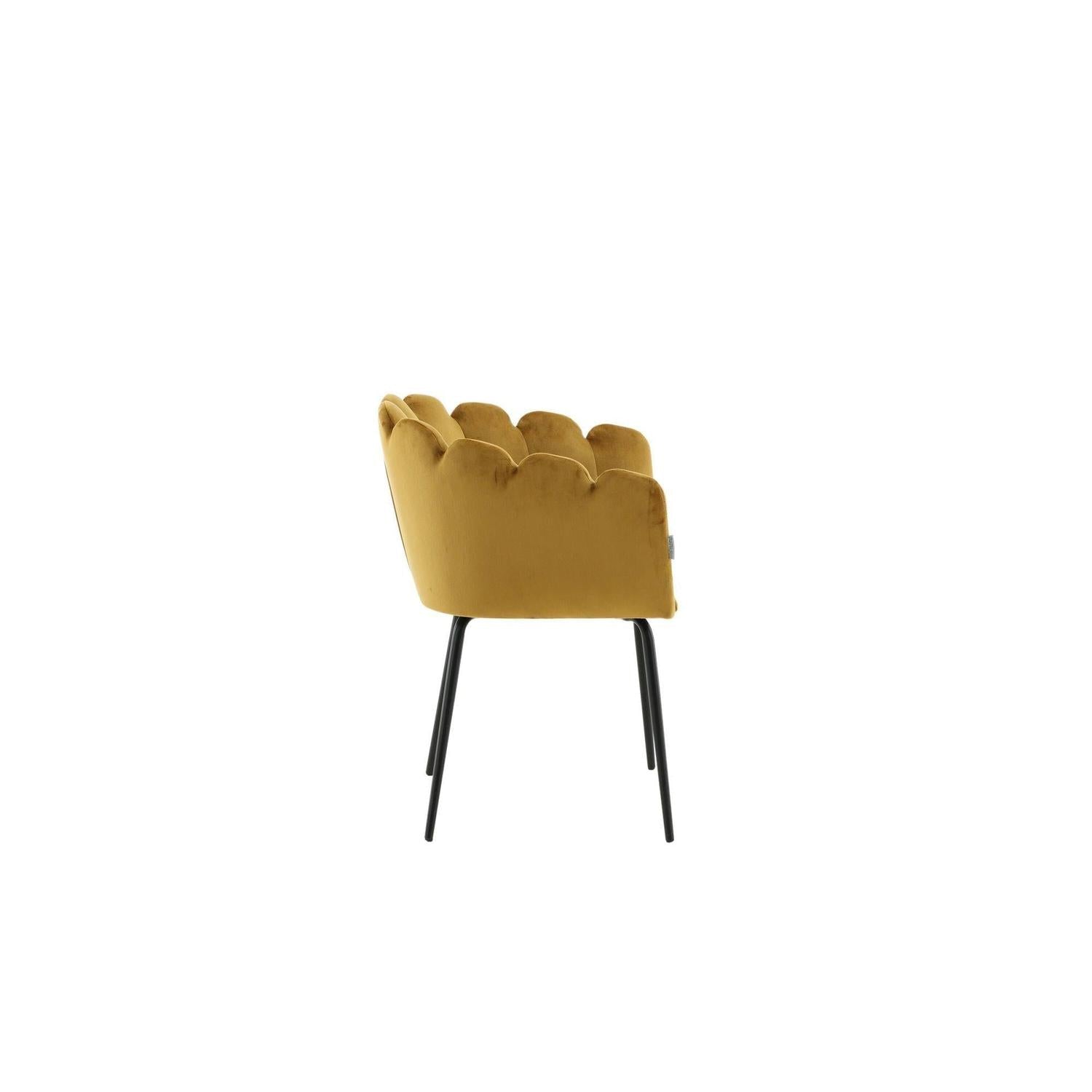 Armlehnenstuhl Limhamn aus Samt - Gelb-Armlehnenstuhl-Furniture Fashion-le canapé