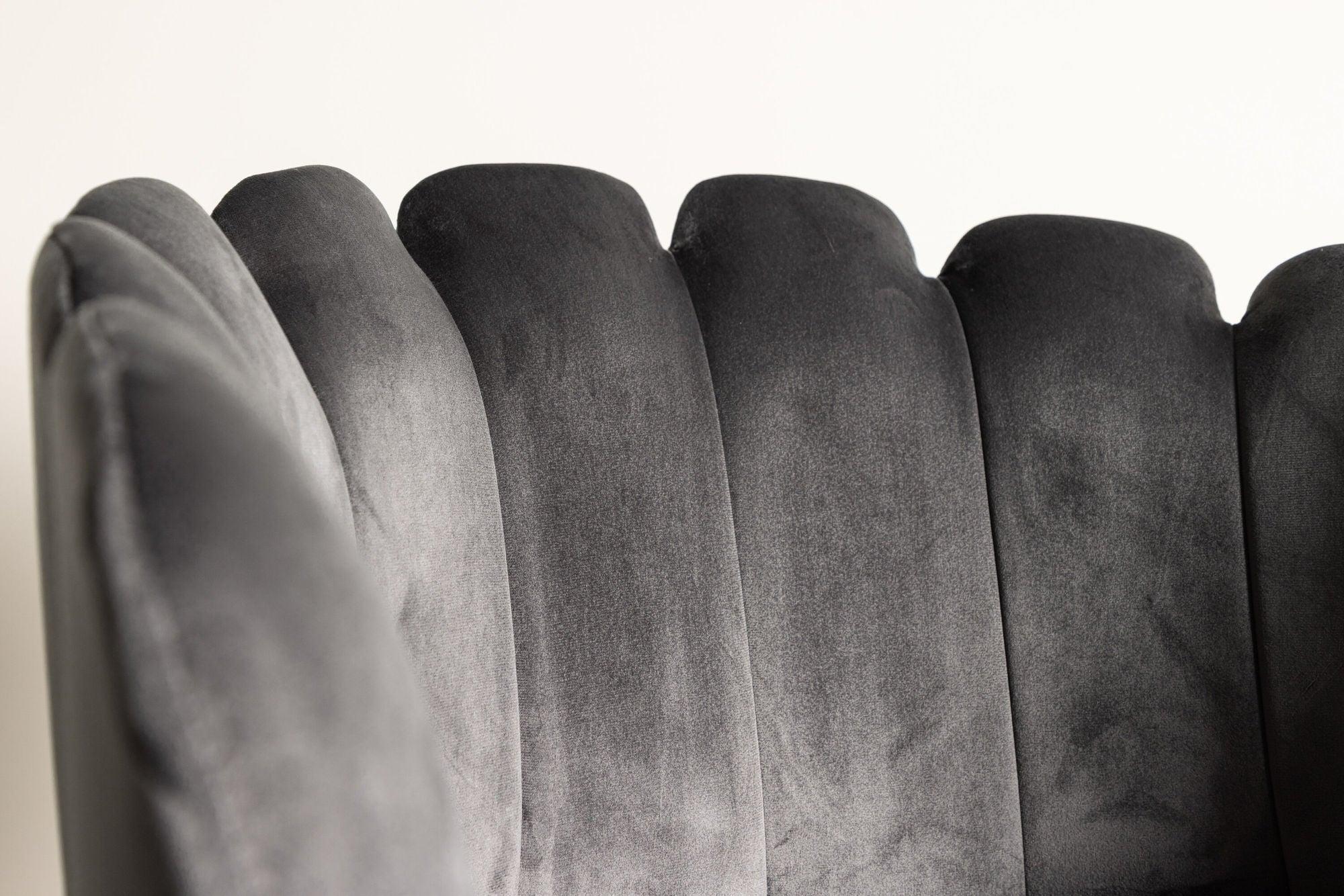 Armlehnenstuhl Limhamn aus Samt - Grau-Armlehnenstuhl-Venture Home-le canapé