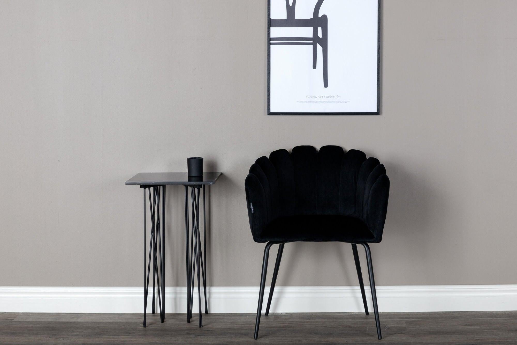 Armlehnenstuhl Limhamn aus Samt - Schwarz-Armlehnenstuhl-Furniture Fashion-le canapé