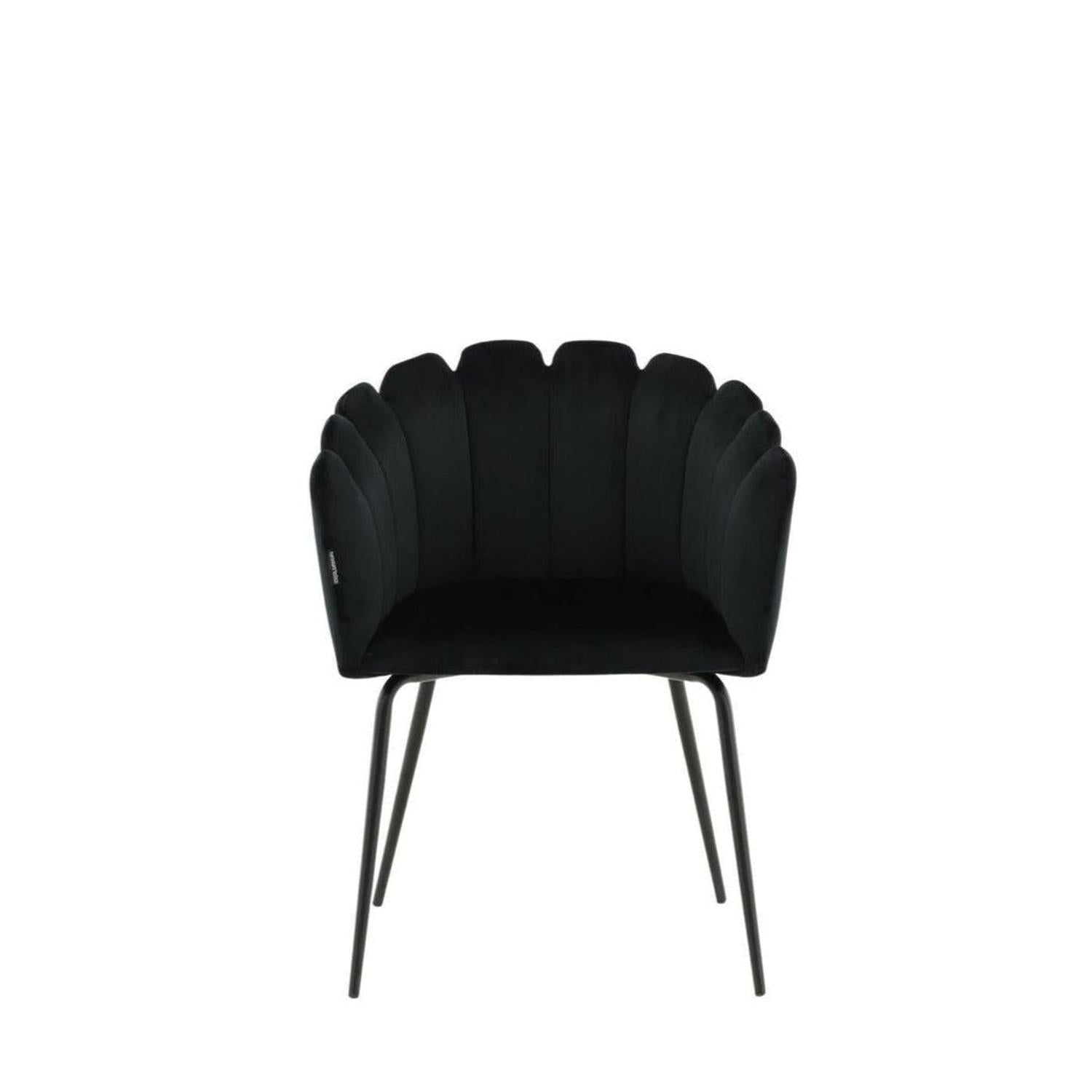 Armlehnenstuhl Limhamn aus Samt - Schwarz-Armlehnenstuhl-Furniture Fashion-le canapé