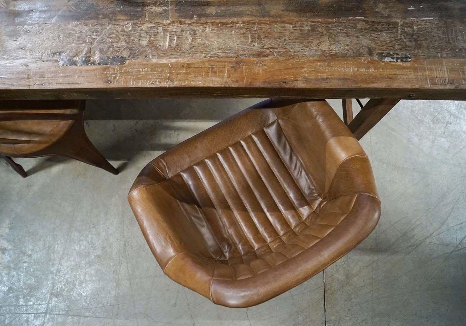 Armlehnstuhl Icon aus Leder - Braun-Armlehnenstühle-Trademark Living-le canapé