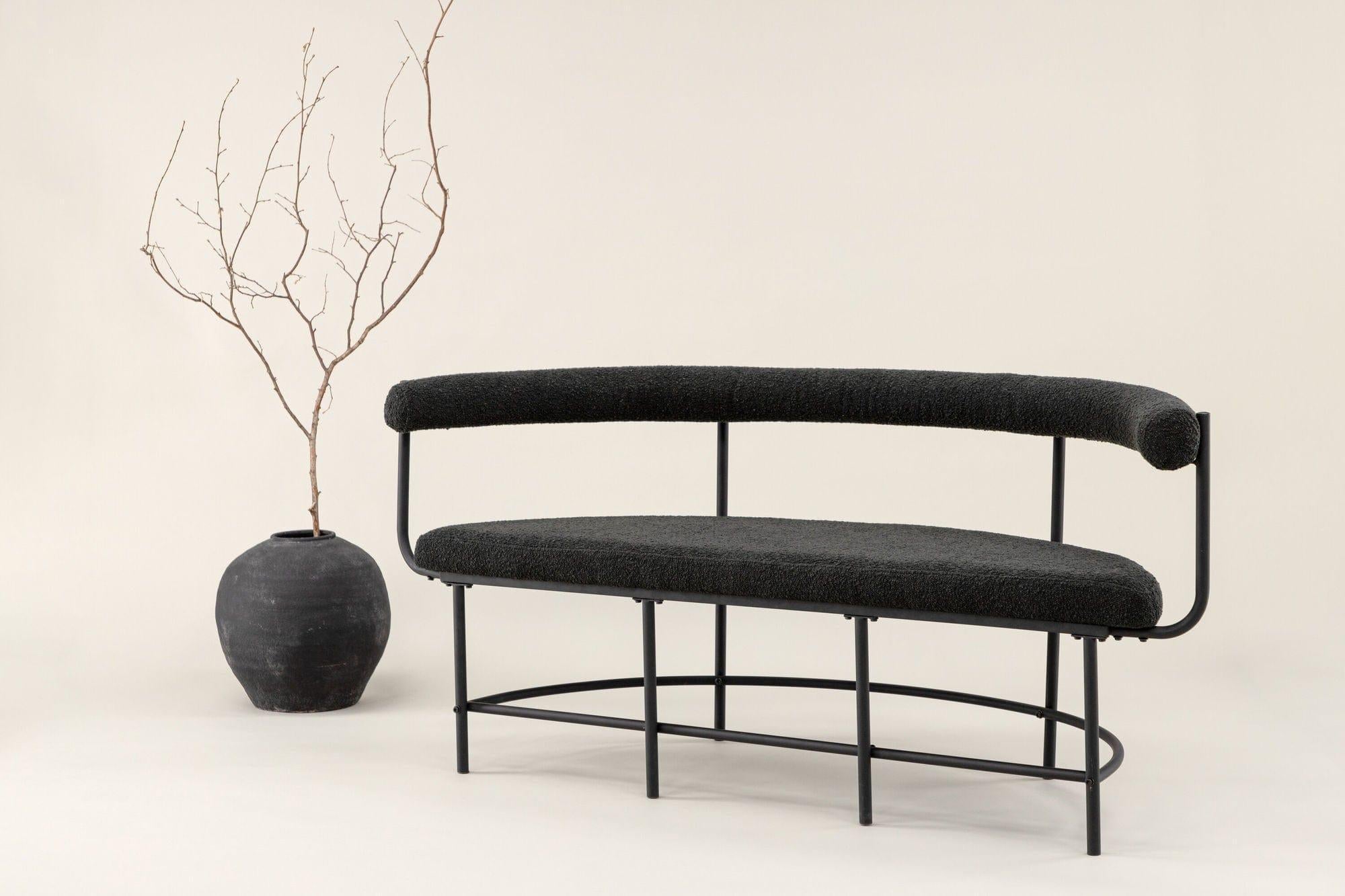 Bank Stallhagen x Josefin Lustig aus Teddy- Bouclé - Schwarz-Bänke-Vind-le canapé