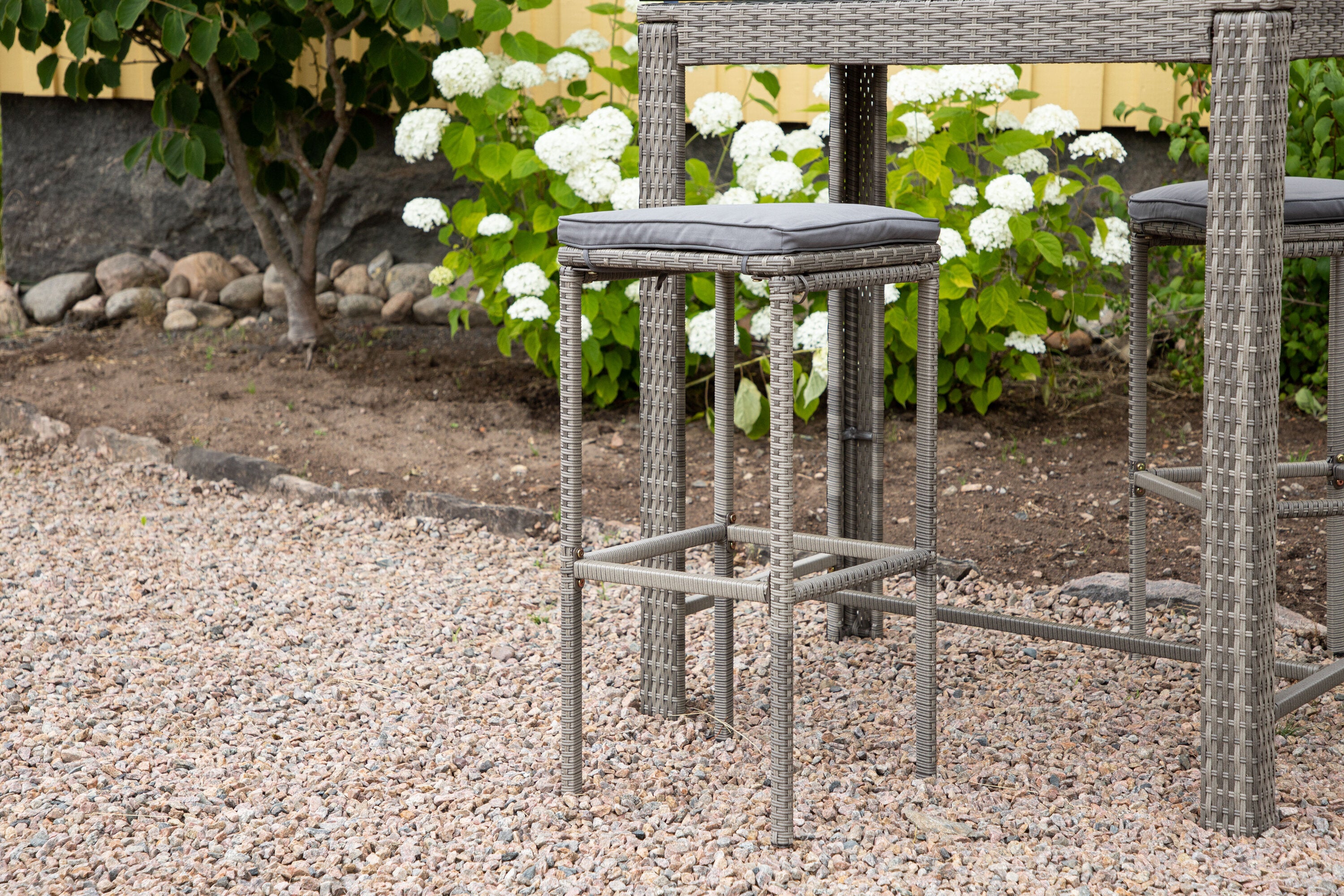 Barhocker Alo aus Polyrattan - Grau-Outdoor Stühle-Venture Home-le canapé