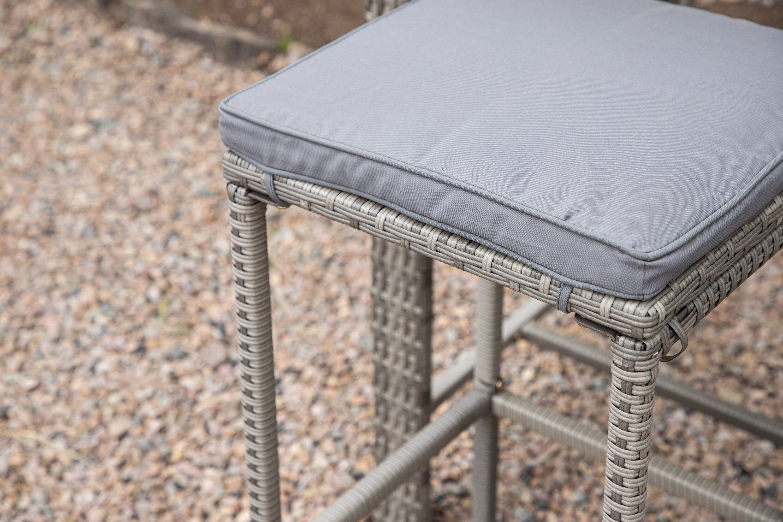 Barhocker Alo aus Polyrattan - Grau-Outdoor Stühle-Venture Home-le canapé