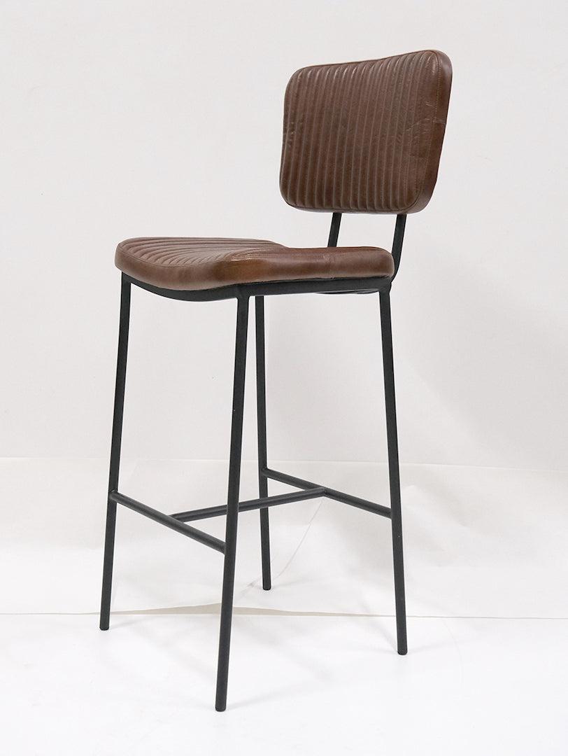 Barhocker Astoria aus gestepptem Leder - Braun-Barhocker-Trademark Living-le canapé
