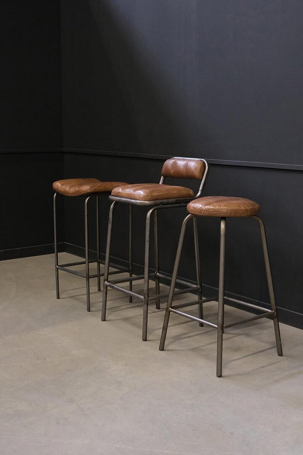 Barhocker Brooklyn mit Ledersitz - Braun5740002212951Barhocker