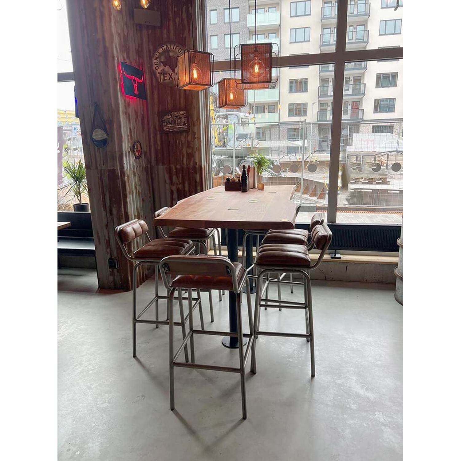 Barhocker Brooklyn mit Ledersitz - Braun-Barhocker-Trademark Living-le canapé