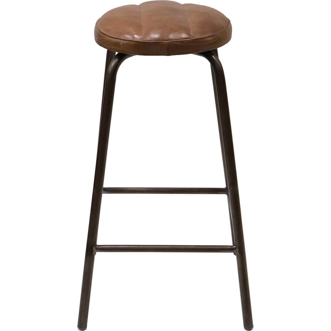 Barhocker Brooklyn mit rundem Ledersitz - Braun5740002233741Barhocker