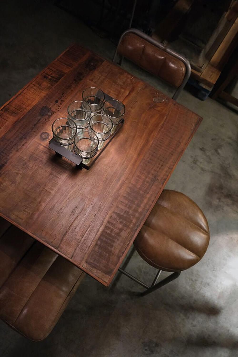 Barhocker Brooklyn mit rundem Ledersitz - Braun-Barhocker-Trademark Living-le canapé