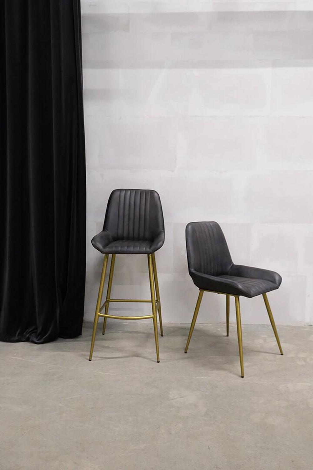Barhocker Comfort aus Leder - Schwarz matt5740002240732Barhocker