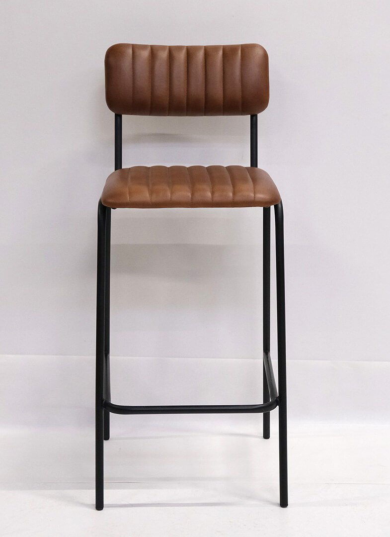 Barhocker Diner mit gestepptem Leder - Braun5740002244204Barhocker