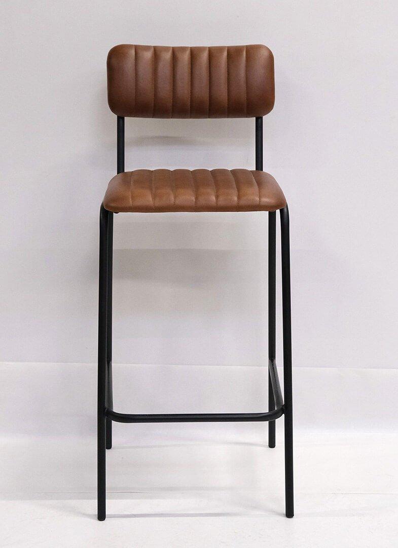 Barhocker Diner mit gestepptem Leder - Braun-Barhocker-Trademark Living-le canapé