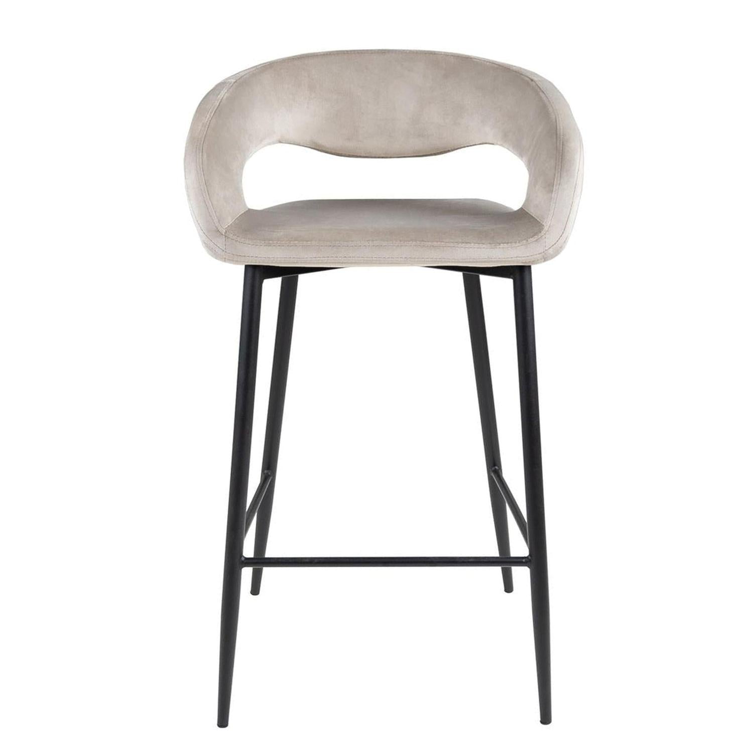 Barhocker Lenn aus Samt - Champagner-Barhocker-Kick Collection-le canapé