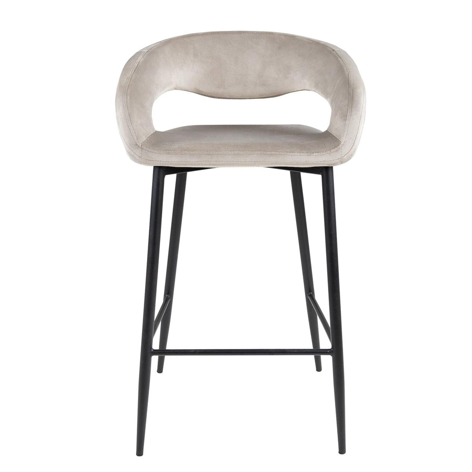 Barhocker Lenn aus Samt - Champagner-Barhocker-Kick Collection-le canapé