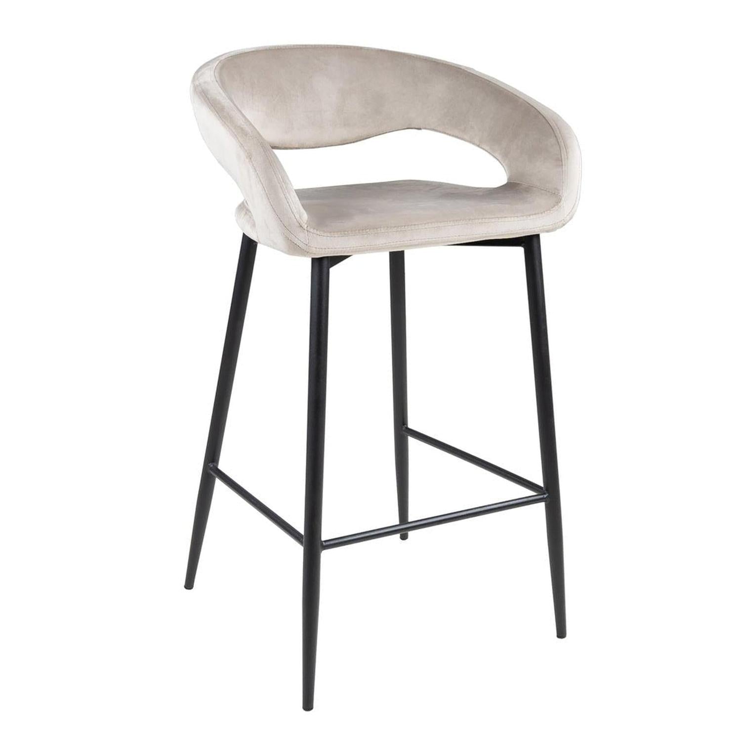 Barhocker Lenn aus Samt - Champagner-Barhocker-Kick Collection-le canapé