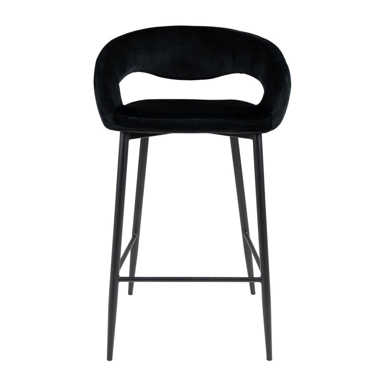 Barhocker Lenn aus Samt - Schwarz-Barhocker-Kick Collection-le canapé