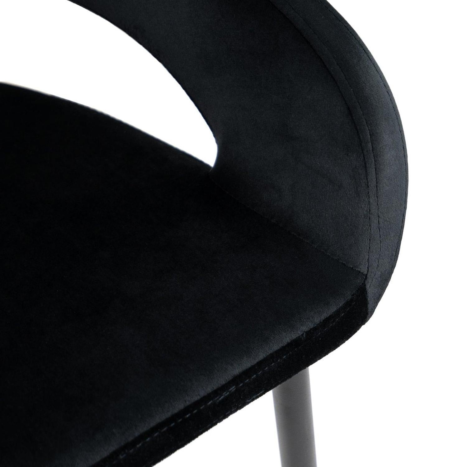Barhocker Lenn aus Samt - Schwarz-Barhocker-Kick Collection-le canapé