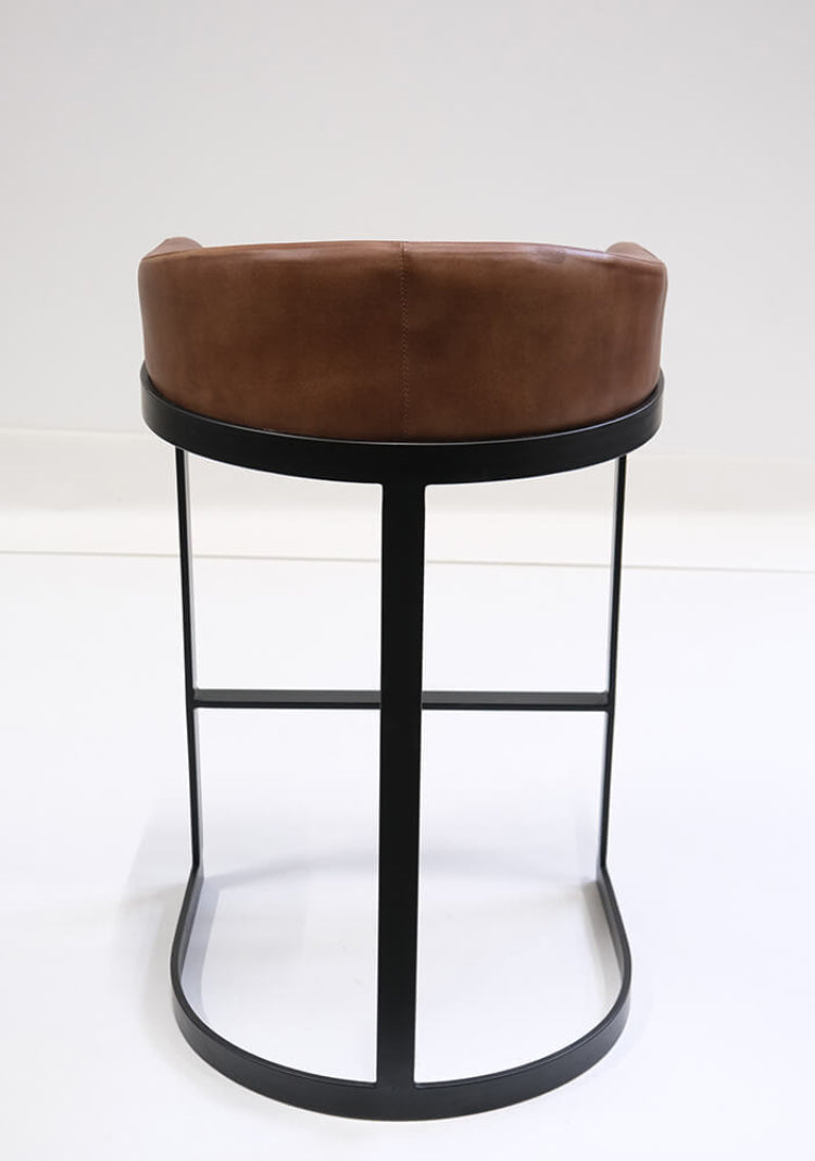 Barhocker Odense mit Ledersitz aus Metall - Braun-Barhocker-Trademark Living-le canapé