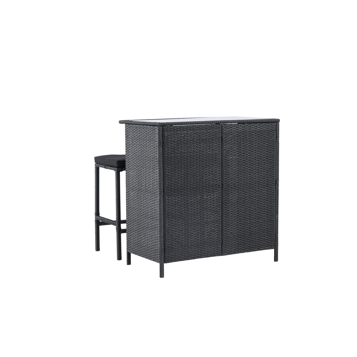 Barset Knock aus Polyrattan - Schwarz-Loungesets-Venture Home-le canapé