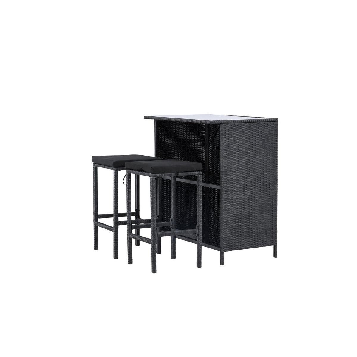 Barset Knock aus Polyrattan - Schwarz-Loungesets-Venture Home-le canapé