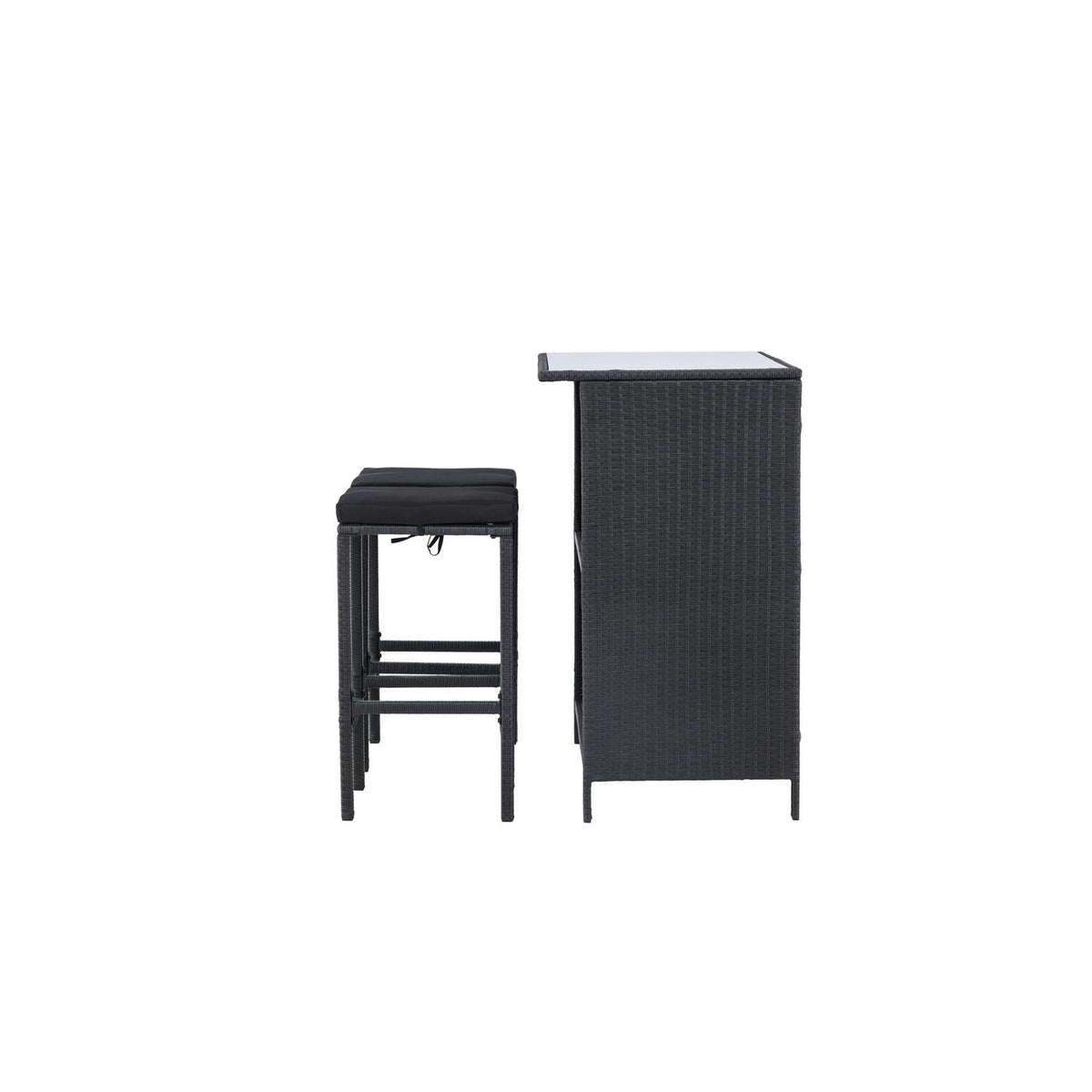 Barset Knock aus Polyrattan - Schwarz-Loungesets-Venture Home-le canapé