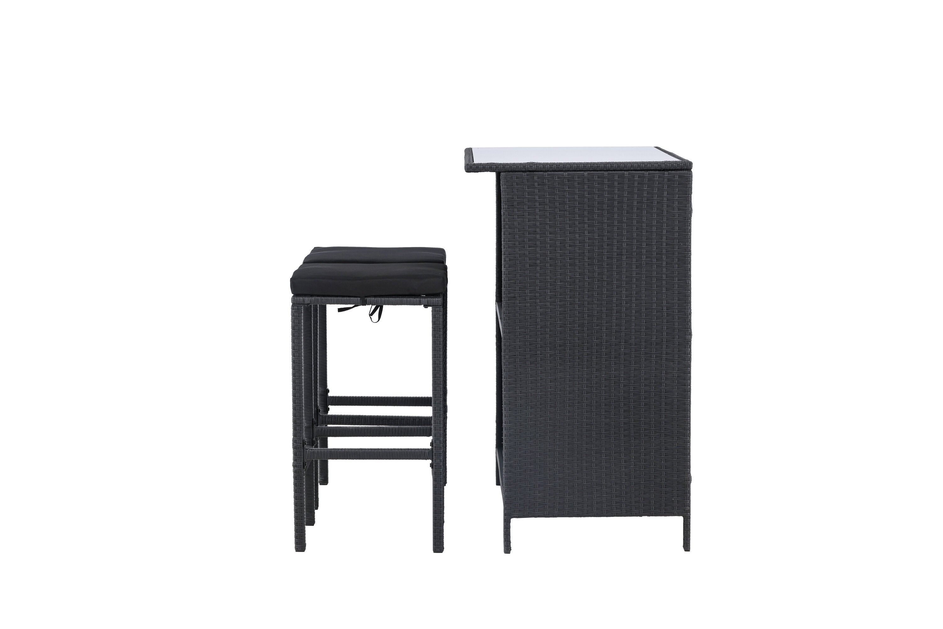 Barset Knock aus Polyrattan - Schwarz-Loungesets-Venture Home-le canapé