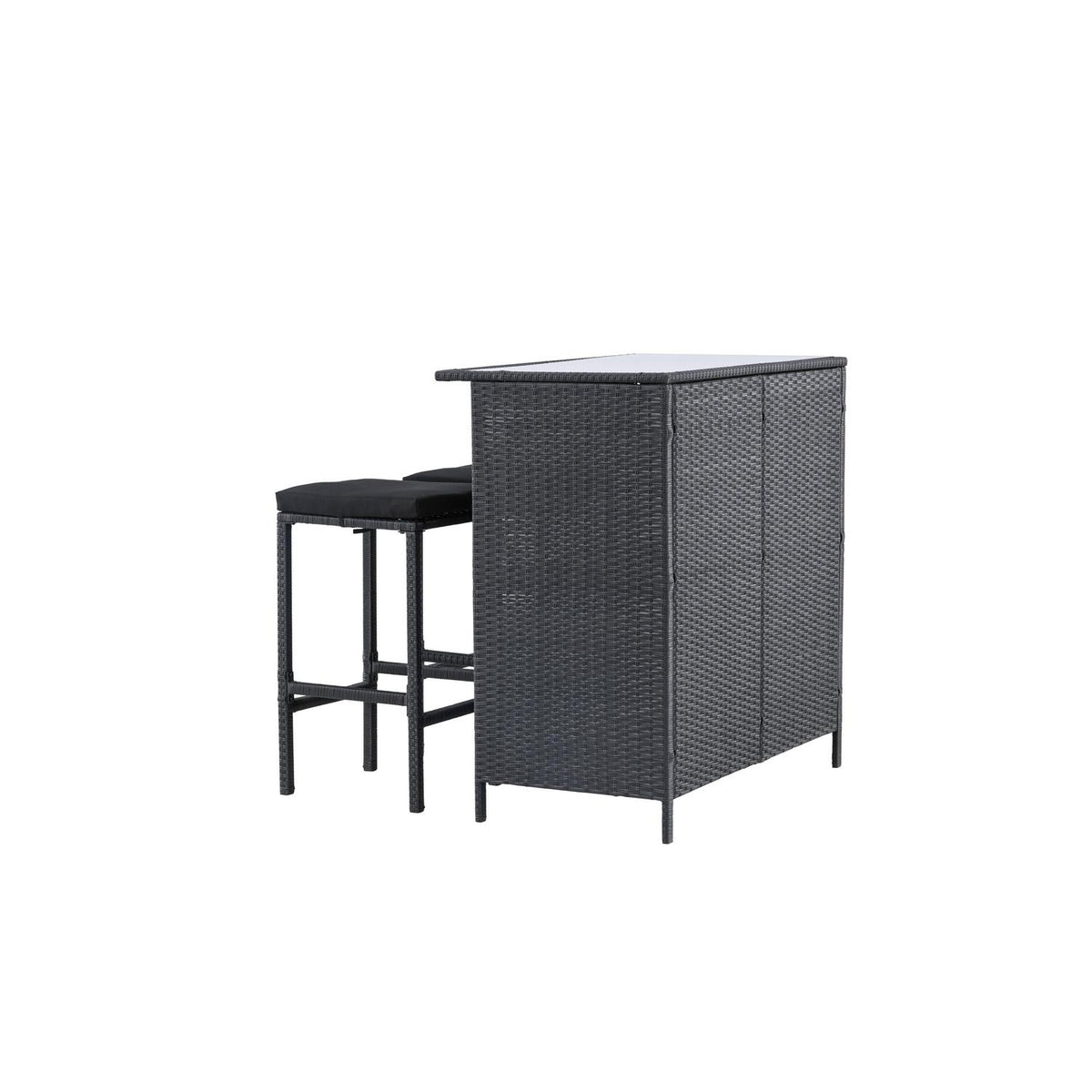 Barset Knock aus Polyrattan - Schwarz-Loungesets-Venture Home-le canapé