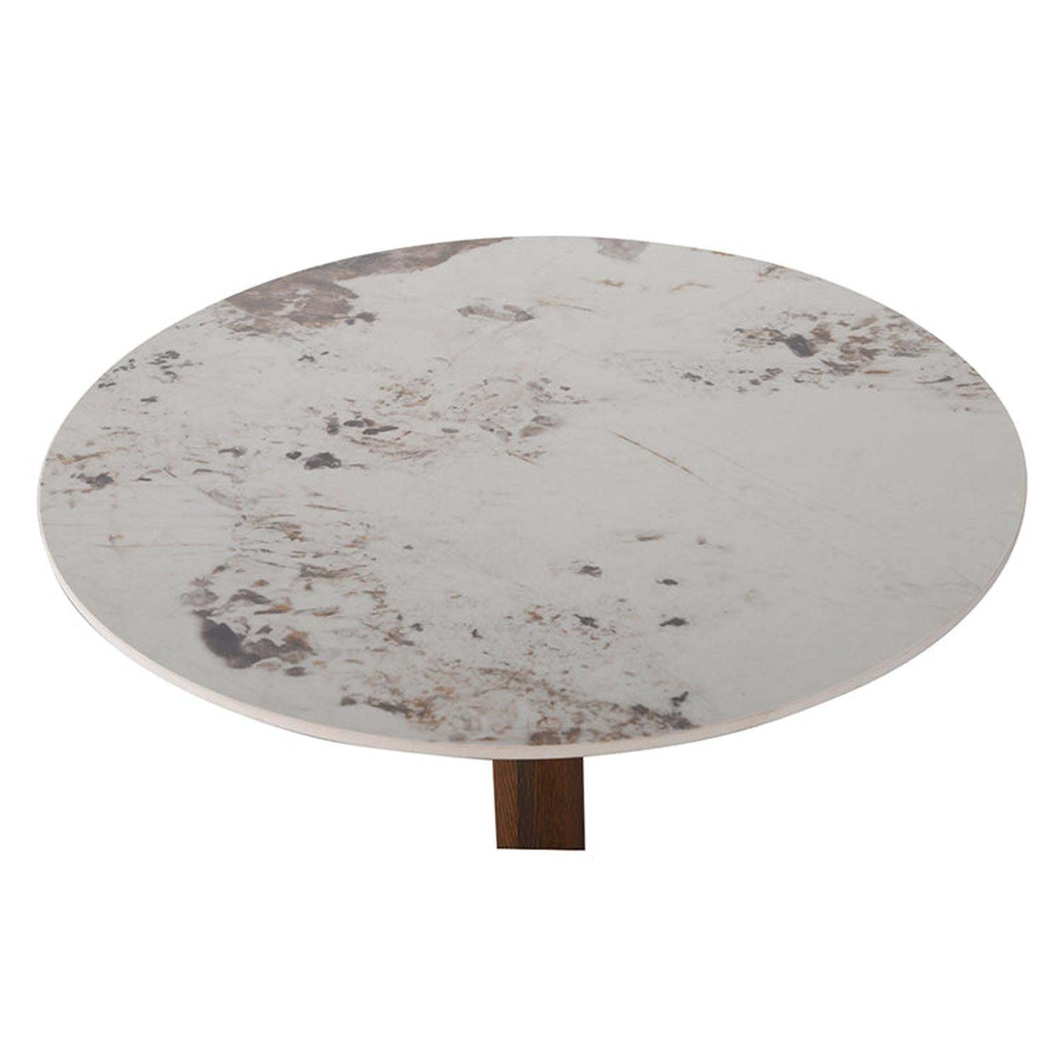 Bartisch Bistro aus Keramik Ø70cm - Weiß-Esstische Rund-Pole to Pole-le canapé